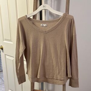 Hollister Tan Textured Knit Top
